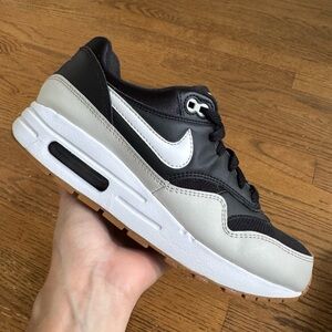 Nike Air Max 1 GS Sneakers Shoes Black/White/Light Bone/Gum Y6.5 W8